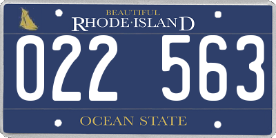 RI license plate 022563