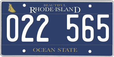 RI license plate 022565