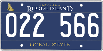 RI license plate 022566