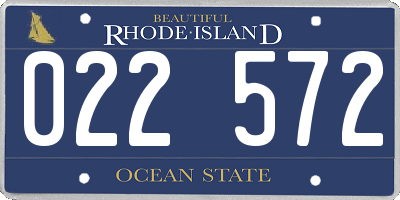 RI license plate 022572