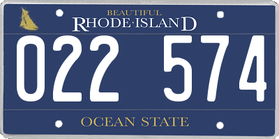 RI license plate 022574