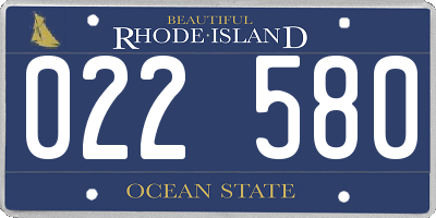 RI license plate 022580