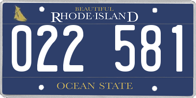 RI license plate 022581