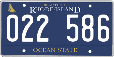 RI license plate 022586