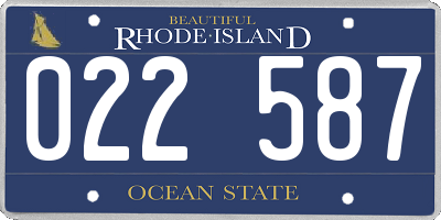 RI license plate 022587