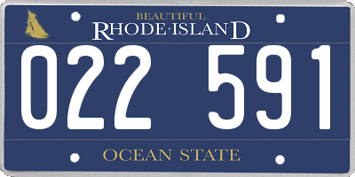 RI license plate 022591