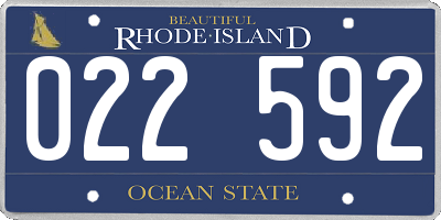 RI license plate 022592