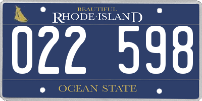 RI license plate 022598