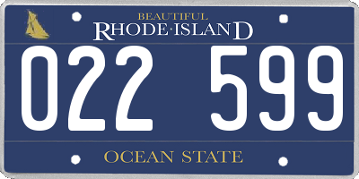 RI license plate 022599