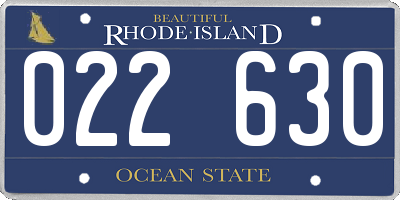 RI license plate 022630