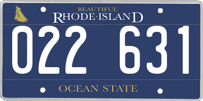 RI license plate 022631