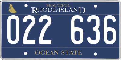 RI license plate 022636