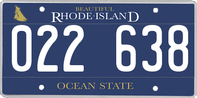 RI license plate 022638