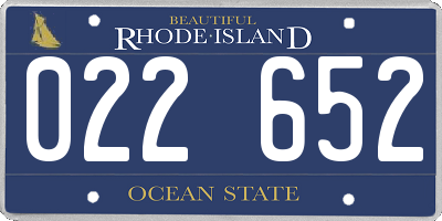 RI license plate 022652