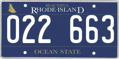 RI license plate 022663