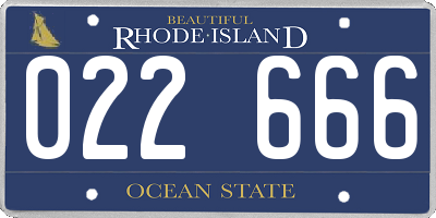 RI license plate 022666