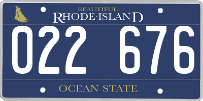 RI license plate 022676