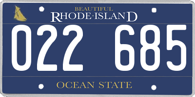 RI license plate 022685