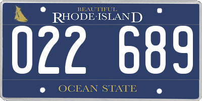 RI license plate 022689