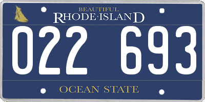 RI license plate 022693