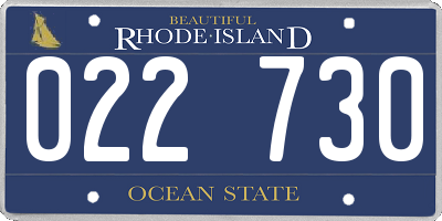 RI license plate 022730