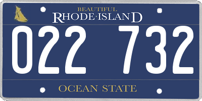 RI license plate 022732