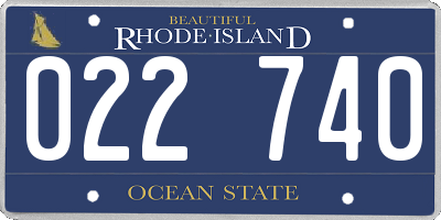 RI license plate 022740