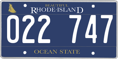 RI license plate 022747