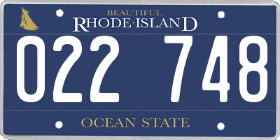 RI license plate 022748