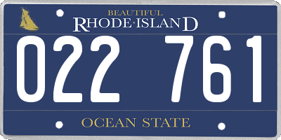 RI license plate 022761