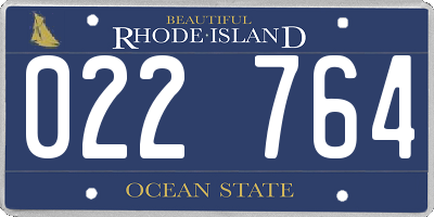 RI license plate 022764
