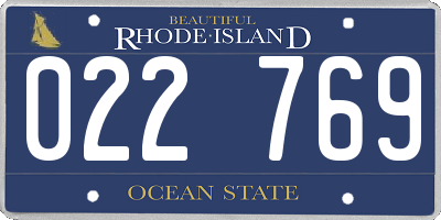 RI license plate 022769