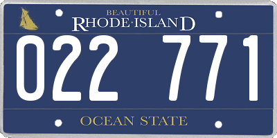 RI license plate 022771