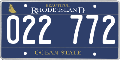 RI license plate 022772