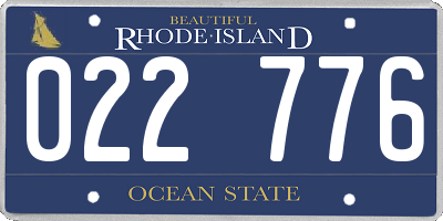 RI license plate 022776