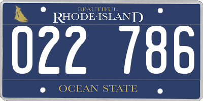 RI license plate 022786