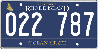 RI license plate 022787