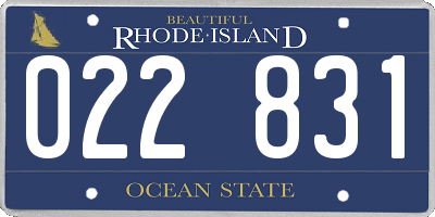 RI license plate 022831
