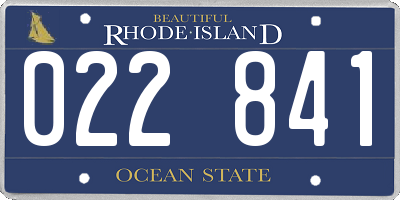 RI license plate 022841