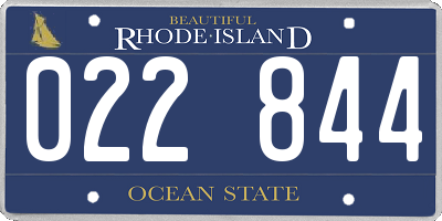 RI license plate 022844