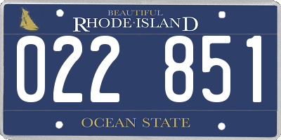 RI license plate 022851