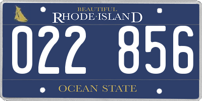 RI license plate 022856