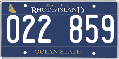 RI license plate 022859