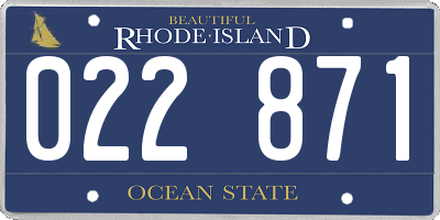 RI license plate 022871