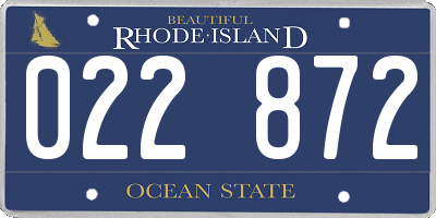 RI license plate 022872