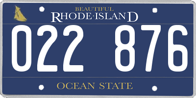 RI license plate 022876