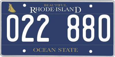 RI license plate 022880