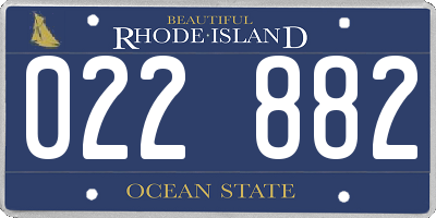 RI license plate 022882