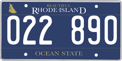 RI license plate 022890