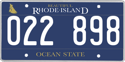 RI license plate 022898